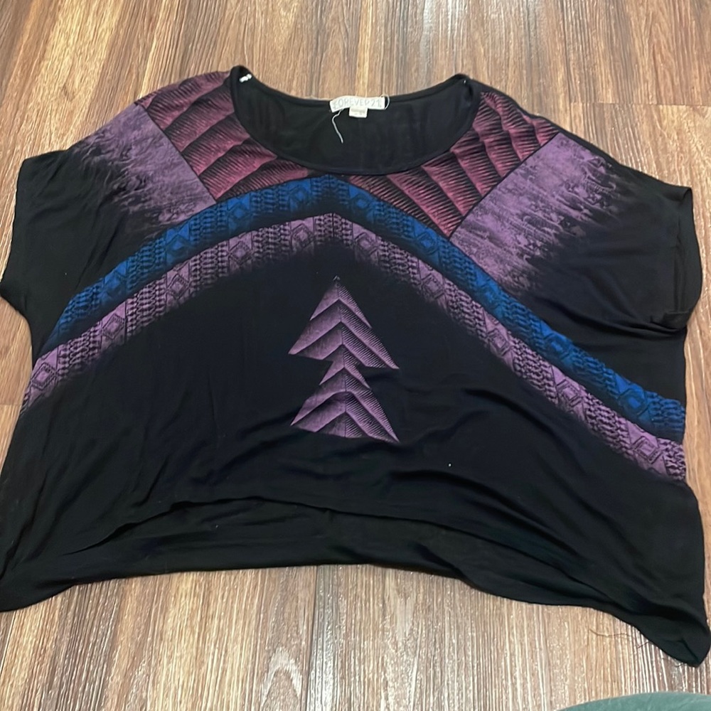 Forever 21 Black Print Top